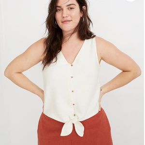 Madewell Texture&Thread Button-Front Tie Tank Top
